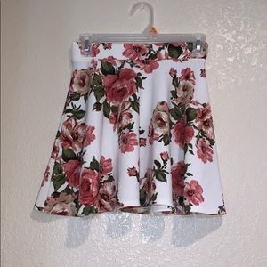 floral white skirt